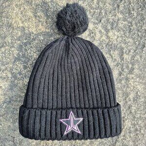Jeffree Star Black Knit Beanie with Pom‑Pom – Discontinued – One Size